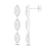 Thumbnail Image 0 of Diamond Marquise Drop Earrings 1 ct tw Round & Baguette-cut 10K White Gold