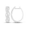 Thumbnail Image 0 of Diamond Twist Hoop Earrings 1/2 ct tw Round-cut 10K White Gold