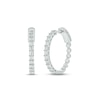 Thumbnail Image 0 of Diamond Hoop Earrings 1 ct tw Baguette & Round-cut 10K White Gold