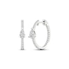 Thumbnail Image 0 of Diamond Huggie Hoop Earrings 1 ct tw Pear & Round-cut 14K White Gold