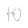 Thumbnail Image 0 of Diamond Huggie Hoop Earrings 1 ct tw Heart & Round-cut 14K White Gold
