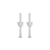Thumbnail Image 1 of Diamond Huggie Hoop Earrings 1 ct tw Heart & Round-cut 14K White Gold