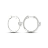 Thumbnail Image 3 of Diamond Huggie Hoop Earrings 1 ct tw Heart & Round-cut 14K White Gold