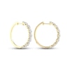Thumbnail Image 3 of Diamond Hoop Earrings 2-3/8 ct tw Oval & Round-cut 14K Yellow Gold