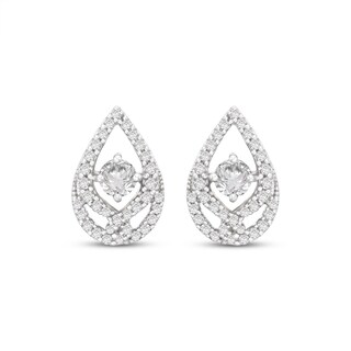 Love Entwined Diamond Stud Earrings 1/3 ct tw Round-cut 10K White Gold