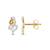 Thumbnail Image 1 of Diamond Snake Stud Earrings 1/10 ct tw Round-cut 10K Yellow Gold