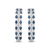 Thumbnail Image 1 of Blue & White Diamond Three-Row Hoop Earrings 1 ct tw Round & Baguette-cut 10K White Gold