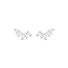 Thumbnail Image 1 of Baguette-Cut Diamond Curve Stud Earrings 1/8 ct tw 10K White Gold