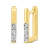 Thumbnail Image 0 of Baguette & Round-Cut Diamond Hoop Earrings 1/10 ct tw 10K Yellow Gold