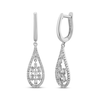 Thumbnail Image 0 of Baguette & Round-Cut Diamond Pear-Shaped Hoop Drop Earrings 1/3 ct tw 10K White Gold