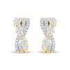 Thumbnail Image 1 of Oval & Round-Cut Diamond Crossover Hoop Earrings 1-1/2 ct tw 14K Yellow Gold