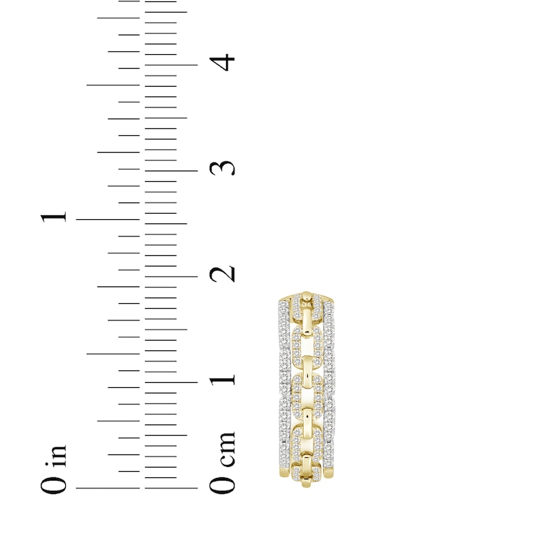 Linked Always Diamond Chain Link Hoop Earrings 3/4 ct tw 10K Yellow Gold