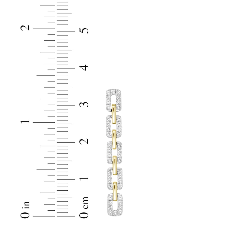 Linked Always Diamond Chain Link Drop Earrings 1/2 ct tw 10K Two-Tone Gold