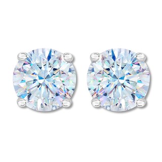 first light diamond solitaire earrings 1 ct tw 14k white first light by leo schachter