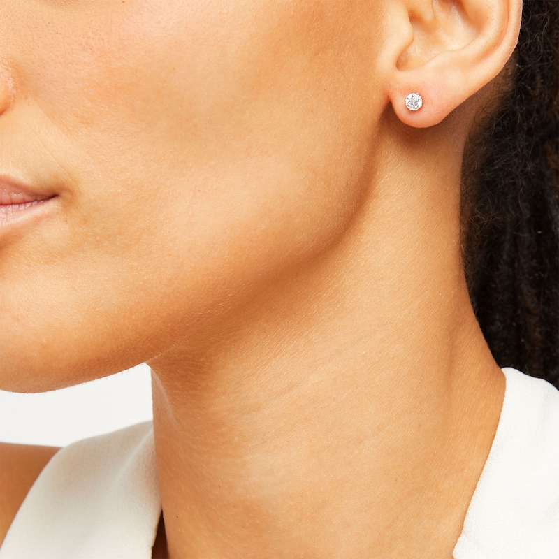 Certified Diamond Round-cut Earrings 3/4 ct tw 14K White Gold (I/I1)