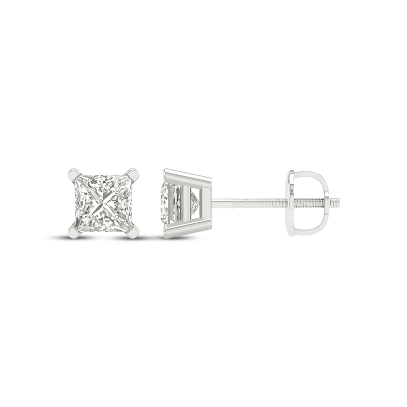 Lab-Created Diamonds by KAY Princess-Cut Solitaire Stud Earrings 3/4 ct tw 14K White Gold (F/SI2)
