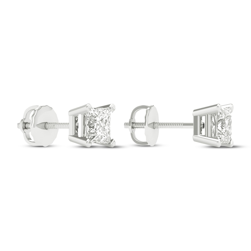Lab-Created Diamonds by KAY Princess-Cut Solitaire Stud Earrings 3/4 ct tw 14K White Gold (F/SI2)