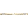Thumbnail Image 2 of Men's Diamond Rectangle Link Solid Cuban Curb Chain Bracelet 1/2 ct tw 10K Yellow Gold 8.5"