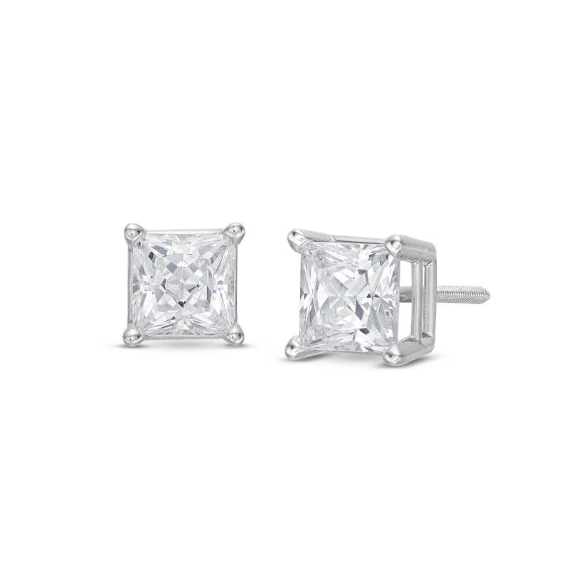 Diamond Earrings 1-1/2 ct tw Princess-cut 14K White Gold (I/I2)