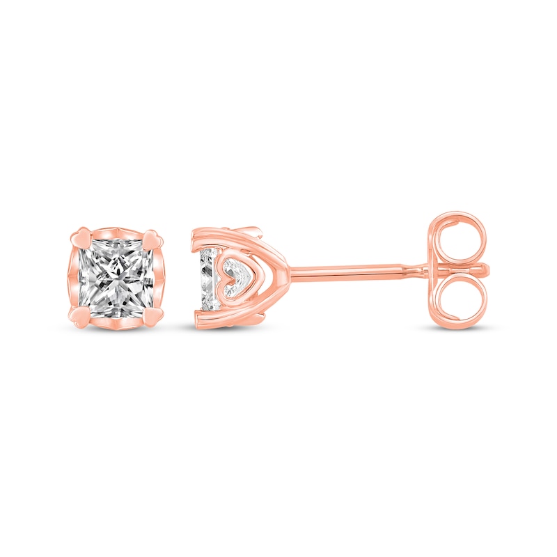 Diamond Earrings 1/2 ct tw Princess-cut 14K Rose Gold (I/I2)