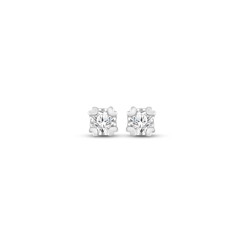 Diamond Solitaire Earrings 1/20 ct tw 14K White Gold (I/I3)