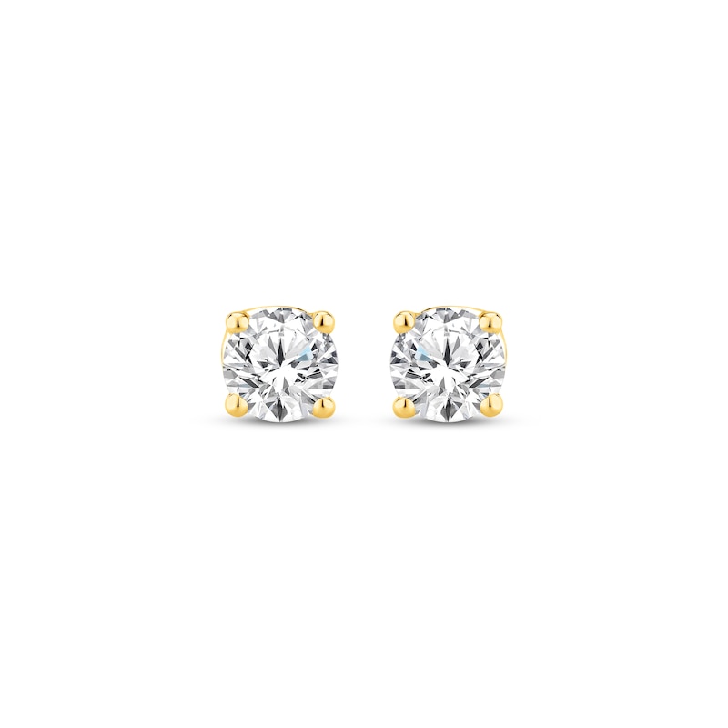 Round-Cut Diamond Solitaire Stud Earrings 1 ct tw 10K Yellow Gold (J/I3)