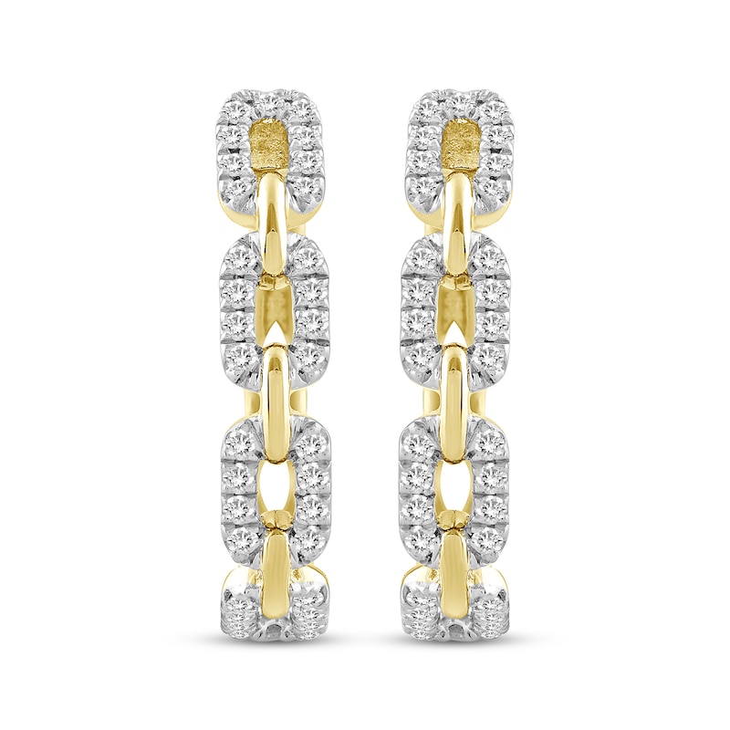 Linked Always Diamond Chain Link Hoop Earrings 1/3 ct tw 10K Yellow Gold