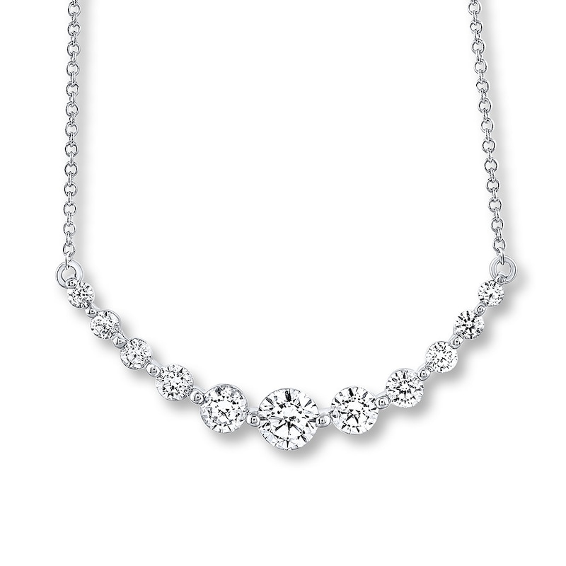 THE LEO Diamond Necklace 1 ct tw Round-cut 14K White Gold 19"