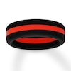 Thumbnail Image 0 of Red/Black Striped Silicone Men's Wedding Band