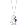Thumbnail Image 0 of Disney Treasures Lilo & Stitch Amethyst & Diamond Necklace 1/8 ct tw Sterling Silver & 10K Rose Gold 17"
