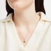 Thumbnail Image 2 of Cushion-Cut Peridot & White Lab-Created Sapphire Necklace Sterling Silver 18"