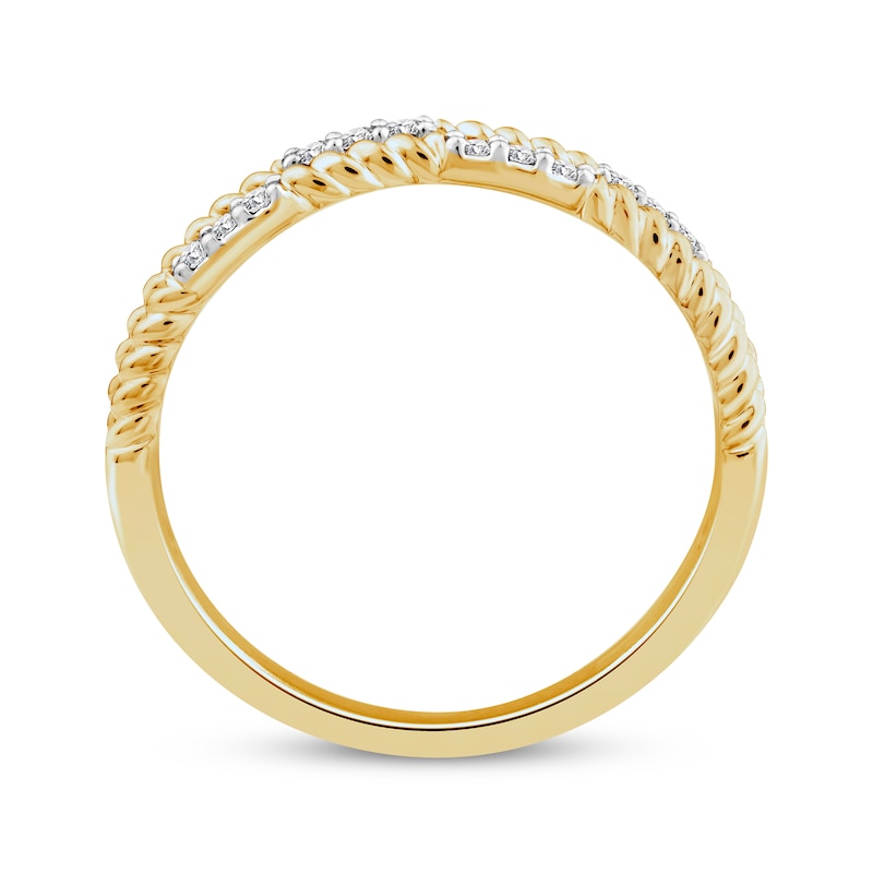 Threads of Love Diamond Anniversary Ring 1/10 ct tw 14K Yellow Gold