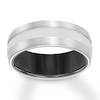 Thumbnail Image 0 of 8mm Wedding Band White Tungsten Carbide & Black Ceramic