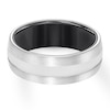 Thumbnail Image 1 of 8mm Wedding Band White Tungsten Carbide & Black Ceramic