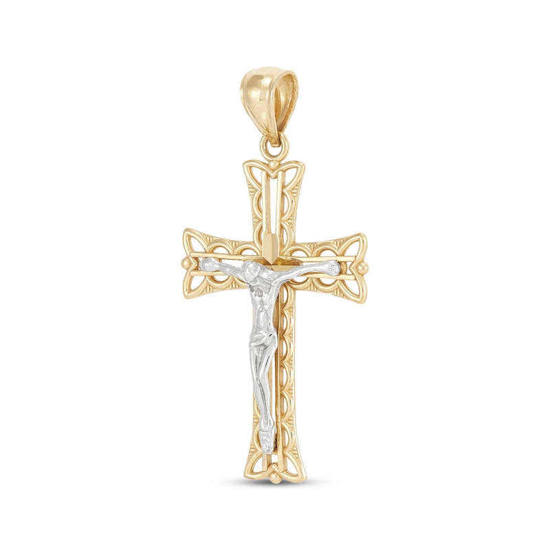Men's Crucifix Charm 14K Two-Tone Gold