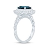 Thumbnail Image 1 of Emerald-Cut London Blue Topaz & Round-Cut Diamond Engagement Ring 7/8 ct tw 14K White Gold