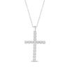 Thumbnail Image 0 of Diamond Cross Necklace 1/2 ct tw 10K White Gold 18"