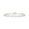 Thumbnail Image 0 of Linked Always Diamond Oval Chain Link Bracelet 1/6 ct tw Sterling Silver & 10K Yellow Gold 7"