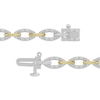Thumbnail Image 2 of Linked Always Diamond Oval Chain Link Bracelet 1/6 ct tw Sterling Silver & 10K Yellow Gold 7"