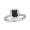 Thumbnail Image 0 of Neil Lane Emerald-Cut Black Diamond & White DIamond Engagement Ring 1-1/2 ct tw 14K White Gold