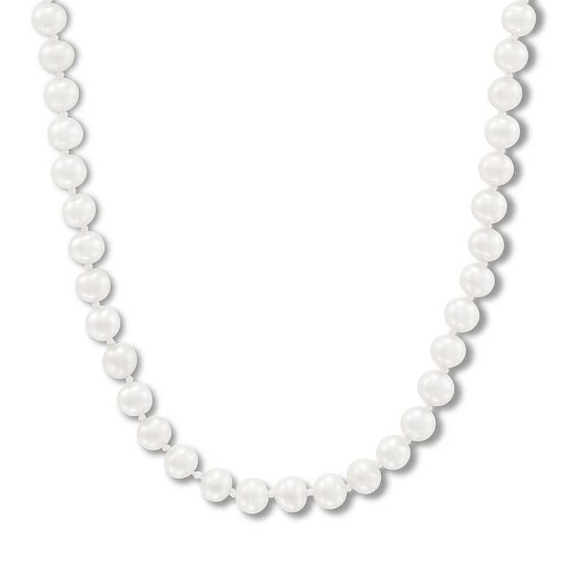 Cultured Pearl Necklace 10K Yellow Gold 16"