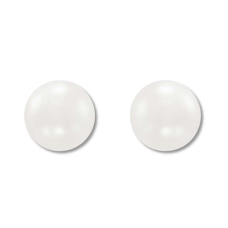 Cultured Pearl Stud Earrings 10K Yellow Gold 6 x 6.5mm