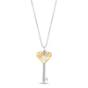 Thumbnail Image 0 of Cultured Pearl & Diamond Key Necklace Sterling Silver/10K Yellow Gold 18"