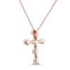 Thumbnail Image 2 of Freshwater Cultured Pearl & White Topaz Cross Necklace 10K Rose Gold 18"