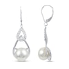 Thumbnail Image 0 of Cultured Pearl & White Topaz Raindrop Earrings Sterling Silver
