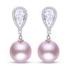 Thumbnail Image 0 of Pink Cultured Pearl & White Topaz Dangle Earrings Sterling Silver