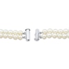 Thumbnail Image 2 of Cultured Pearl & White Lab-Created Sapphire Double Strand Bracelet Sterling Silver
