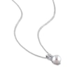 Thumbnail Image 2 of Cultured Pearl & Diamond Necklace 10K White Gold 18"