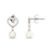 Thumbnail Image 0 of Cultured Pearl Drop Heart Earrings Sterling Silver