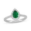 Thumbnail Image 0 of Neil Lane Pear-Shaped Natural Emerald & Diamond Engagement Ring 1/2 ct tw 14K White Gold